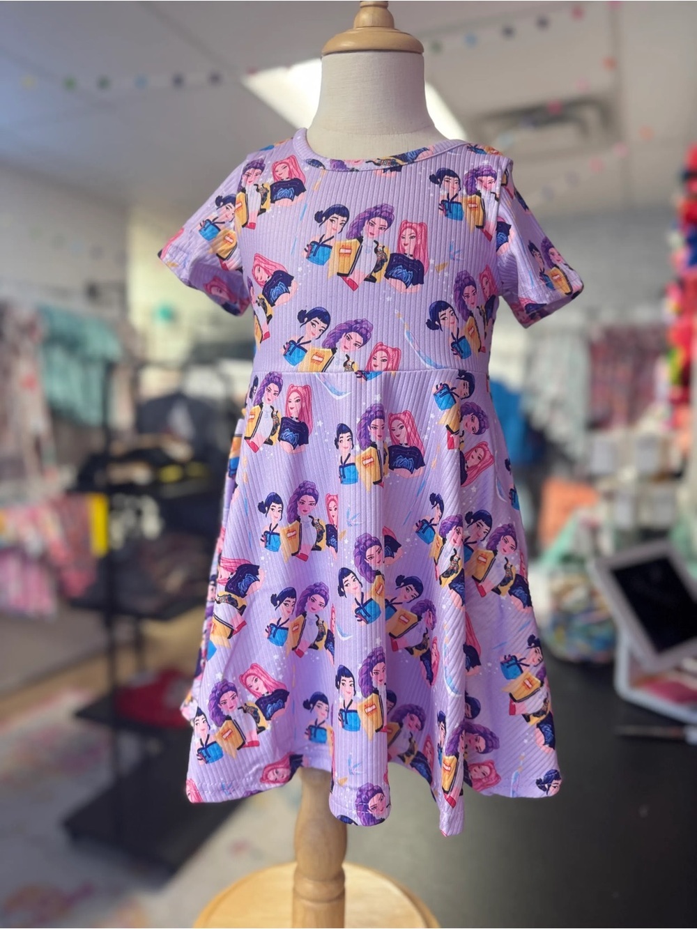 K Pop Demon Hunters Short-Sleeve Dress Girl’s Size 3 New with tags